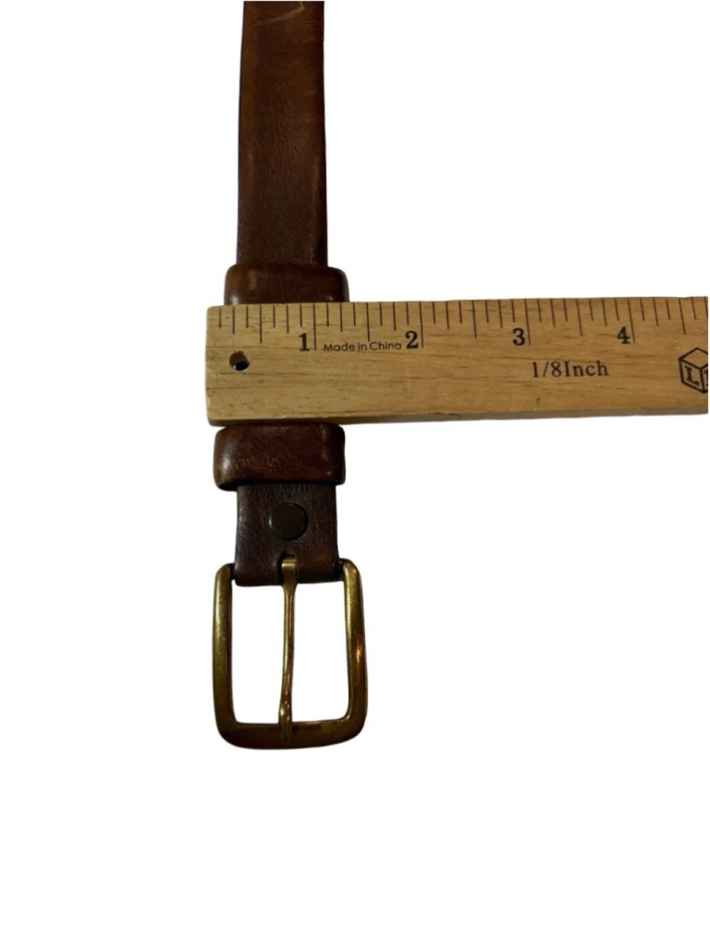 Brooks Brothers Brown Leather Belt Brass Buckle Classic Preppy Heritage